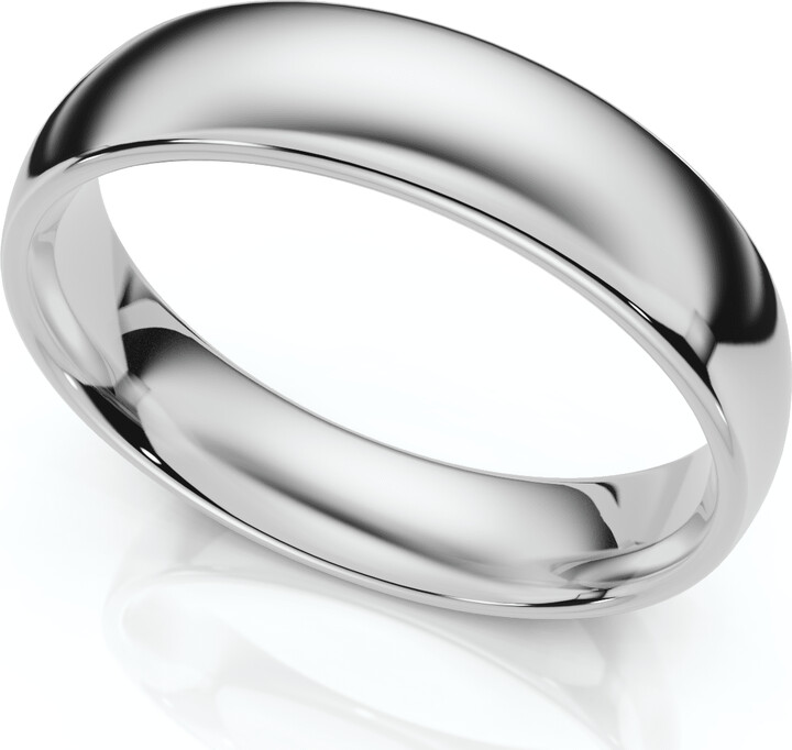 Pompeii3 6mm Dome High Polished Wedding Band 14K White Gold Size Selectable
