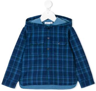 Knot checked hooded overshirt