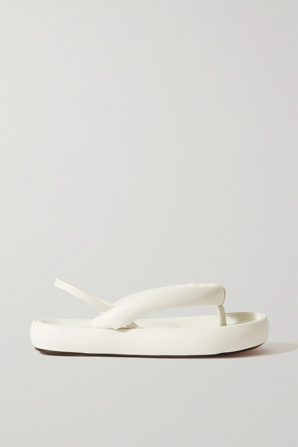 Isabel Marant - Orene Padded Leather Platform Sandals - White