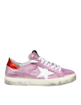 Golden Goose Sneakers May In Glitter Pink Suede