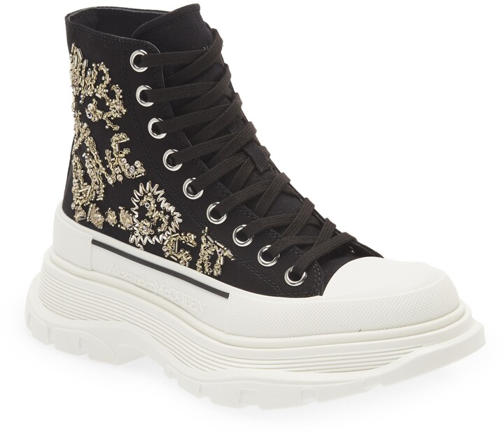 スニーカー Alexander Mcqueen Tread Slick Graffiti Alexander McQueen Tread Slick Graffiti Logo High Top