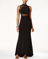 Thumbnail for your product : Nightway Petite High-Neck Illusion Mermaid Gown