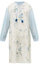 Thumbnail for your product : D'Ascoli Napeague Broderie-anglaise Cotton-khadi Dress - Blue