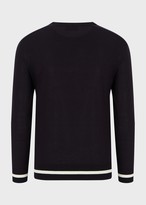 Thumbnail for your product : Emporio Armani Mixed Virgin-Wool Sweater With Embroidered Logo