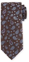 Thumbnail for your product : Canali Woven Pine Paisley Silk Tie, Brown