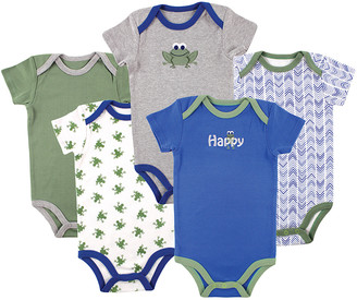 Luvable Friends Boys' Bodysuits Frogs - Blue & Green Frog Bodysuit Set - Newborn & Infant