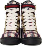 Thumbnail for your product : Gucci Red and White Check Tweed Ankle Boots