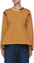 Thumbnail for your product : J.W.Anderson Contrast Topstitch Raw Flare Hem Cotton Sweatshirt