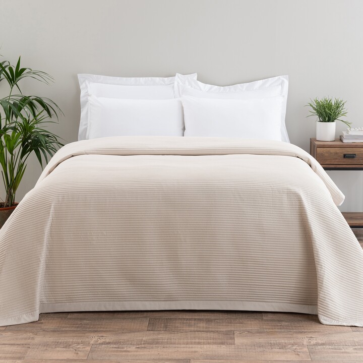 Dunelm Spencer Pinsonic Bedspread Natural ShopStyle Quilts & Coverlets