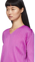 Thumbnail for your product : Pleats Please Issey Miyake Purple Pleats V-Neck Pullover