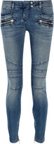 Thumbnail for your product : Balmain Moto-style distressed low-rise skinny jeans