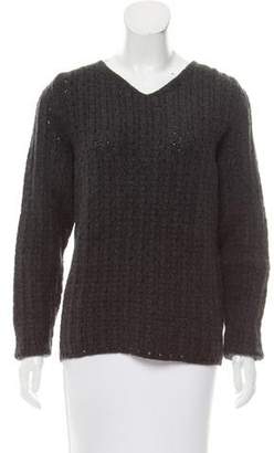 Helmut Lang Cable Knit V-Neck Sweater