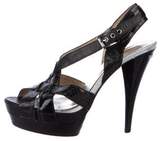 Thumbnail for your product : MICHAEL Michael Kors Snakeskin-Trimmed Platform Sandals