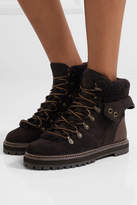 Thumbnail for your product : See by Chloe Shearling And Leather-trimmed Suede Ankle Boots