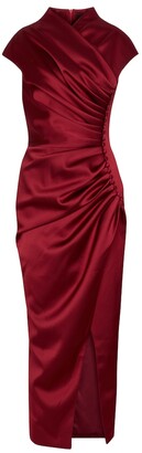 Rasario Ruched stretch-satin gown