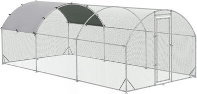 August Grove Large Chicken Coop Metal Chicken Run With Waterproof And Anti-UV Cover Dome Shaped Walk-In Fence Cage Hen House For Outdoor And Yard Farm Use 1\