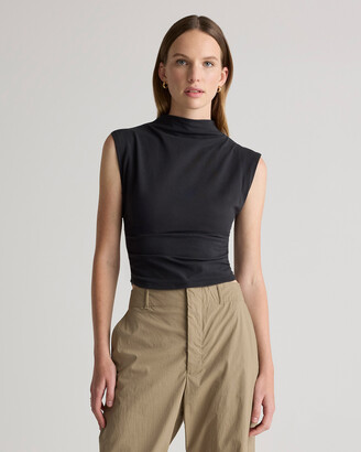 cotton mock neck top