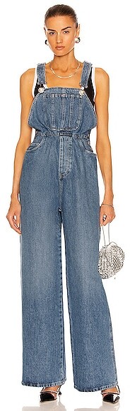 Miu Miu Denim Overalls in Blue - ShopStyle Jeans