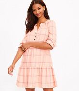 Thumbnail for your product : LOFT Plaid Tiered Shirtdress
