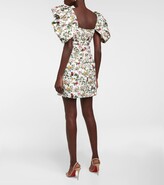 Thumbnail for your product : Oscar de la Renta Off-shoulder floral cotton minidress