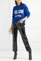 Thumbnail for your product : Givenchy Oversized Distressed Intarsia Crocheted Cotton Sweater - Bright blue