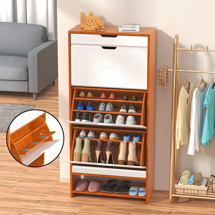 IGEMAN Wood Shoe Cabinet with 3 Flip Drawers ,Shoe Rack for Entrance Living  Room - ShopStyle