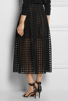 Thumbnail for your product : Oscar de la Renta Cutout guipure lace midi skirt