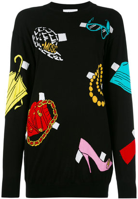 Moschino paper cut out accessories sweater dress - women - Cotton - XXS