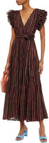 Thumbnail for your product : Ulla Johnson Ruffled Striped Cotton And Lurex-blend Gauze Maxi Dress