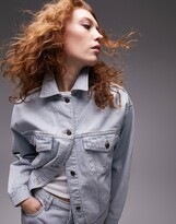 Thumbnail for your product : Topshop denim oversized jacket in bleach