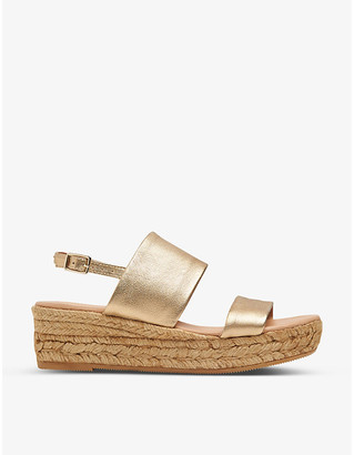 lk bennett gold wedges