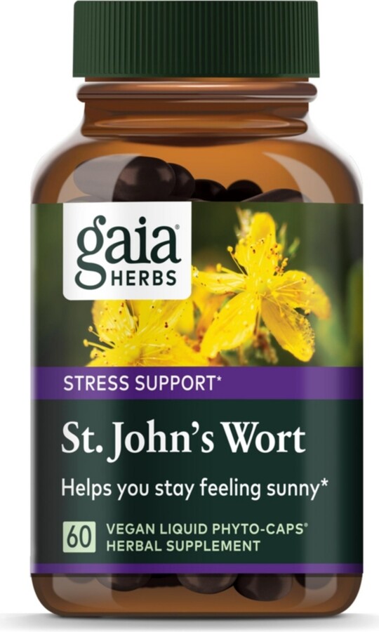 Gaia Herbs St. John's Wort - Natural Stress Support Supplement - With St. John's Wort - 60 Liquid Phyto-Capsules (20-Day Supply)