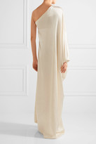 Thumbnail for your product : Rosetta Getty One-shoulder Washed-satin Gown - Cream
