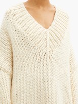 Thumbnail for your product : Mr. Mittens V-neck Dropped-shoulder Wool Sweater - Ivory