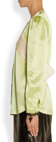 Thumbnail for your product : Givenchy Silk-satin Blouse With Contrast Bands - Mint