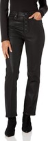 Thumbnail for your product : Paige Women's Flaunt Accent Ultra high Rise Straight Leg Waist to Hip Ratio in Black Fog Luxe Coating