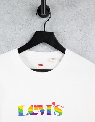 Levi's Pride relaxed fit rainbow modern vintage logo sweatshirt in white -  ShopStyle