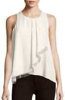 Thumbnail for your product : Laundry by Shelli Segal Roundneck Sleeveless Ruffled Top