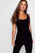 Thumbnail for your product : boohoo Petite Slinky Square Neck Unitard