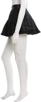 Vanessa Bruno Leather-Accented Mini Skirt