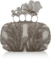 Thumbnail for your product : Alexander McQueen Knuckle bead and Swarovski crystal-embellished canvas box clutch