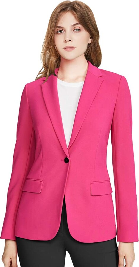 MJORI Womens Long Sleeve Blazers for Work Professional Notch Lapel One ...