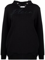 Thumbnail for your product : Philipp Plein Signature Logo-Embroidered Hoodie