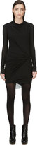 Thumbnail for your product : Helmut Lang Black Draped Jersey Slack Dress
