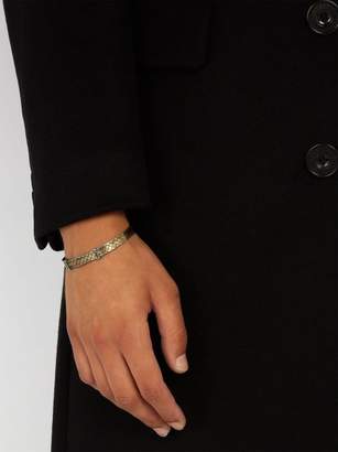 Bottega Veneta Intrecciato Engraved Sterling Silver Bracelet - Mens - Silver Multi
