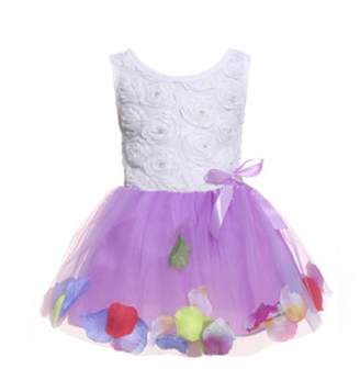 Shiny Toddler Girls Petal Skirt Birthday Party Tutu Dress Purple