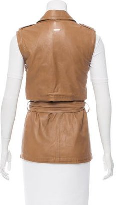Gucci Leather Belted Vest