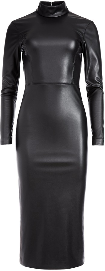 Alice + Olivia Delora Vegan Leather Midi Dress - ShopStyle