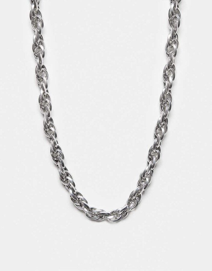 Reclaimed Vintage unisex neck chain in silver ShopStyle Jewellery