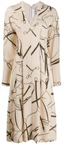 Thumbnail for your product : Victoria Beckham Belt Print Midi Dress